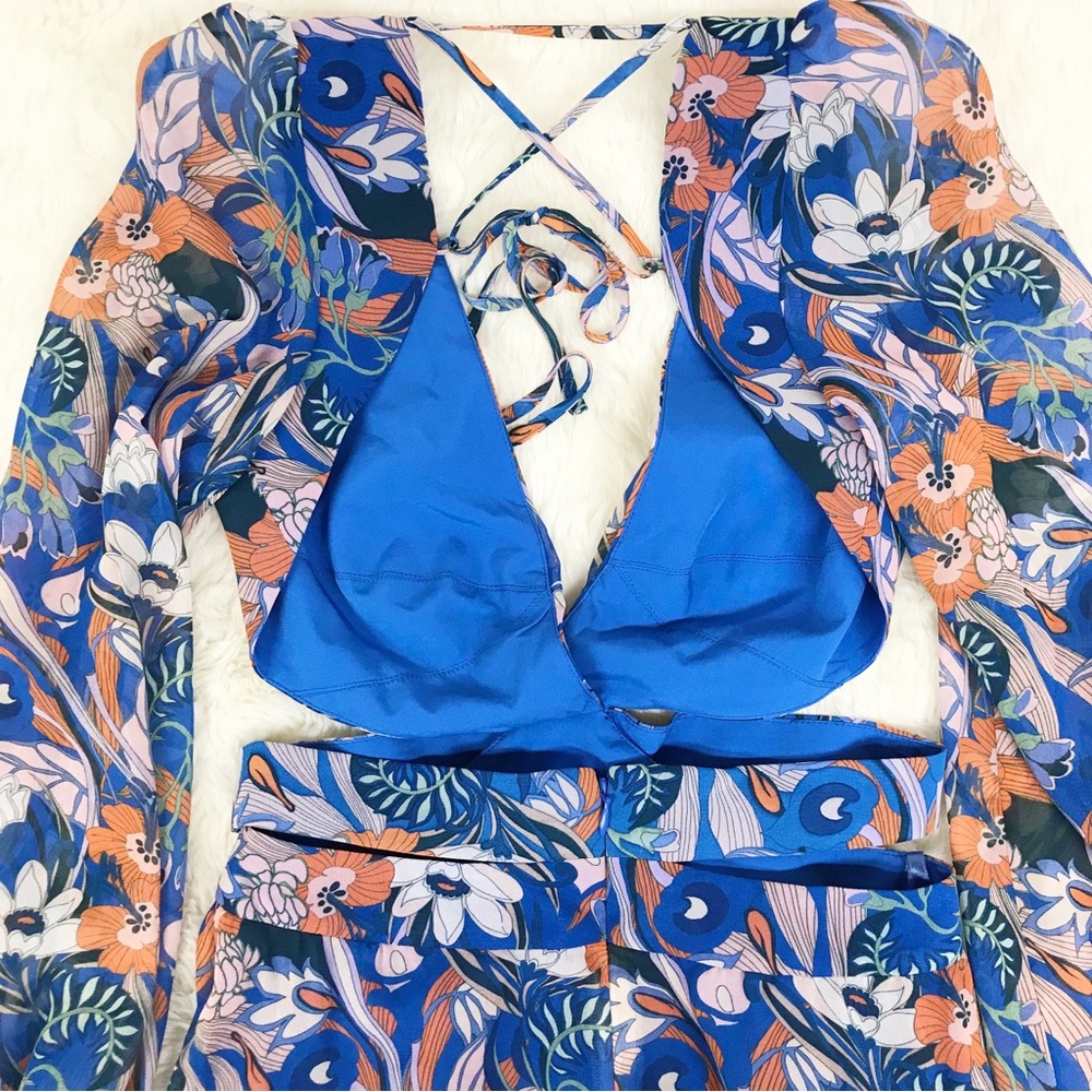 Gianni Bini Blue Floral Maxi Dress - Picture 7 of 12